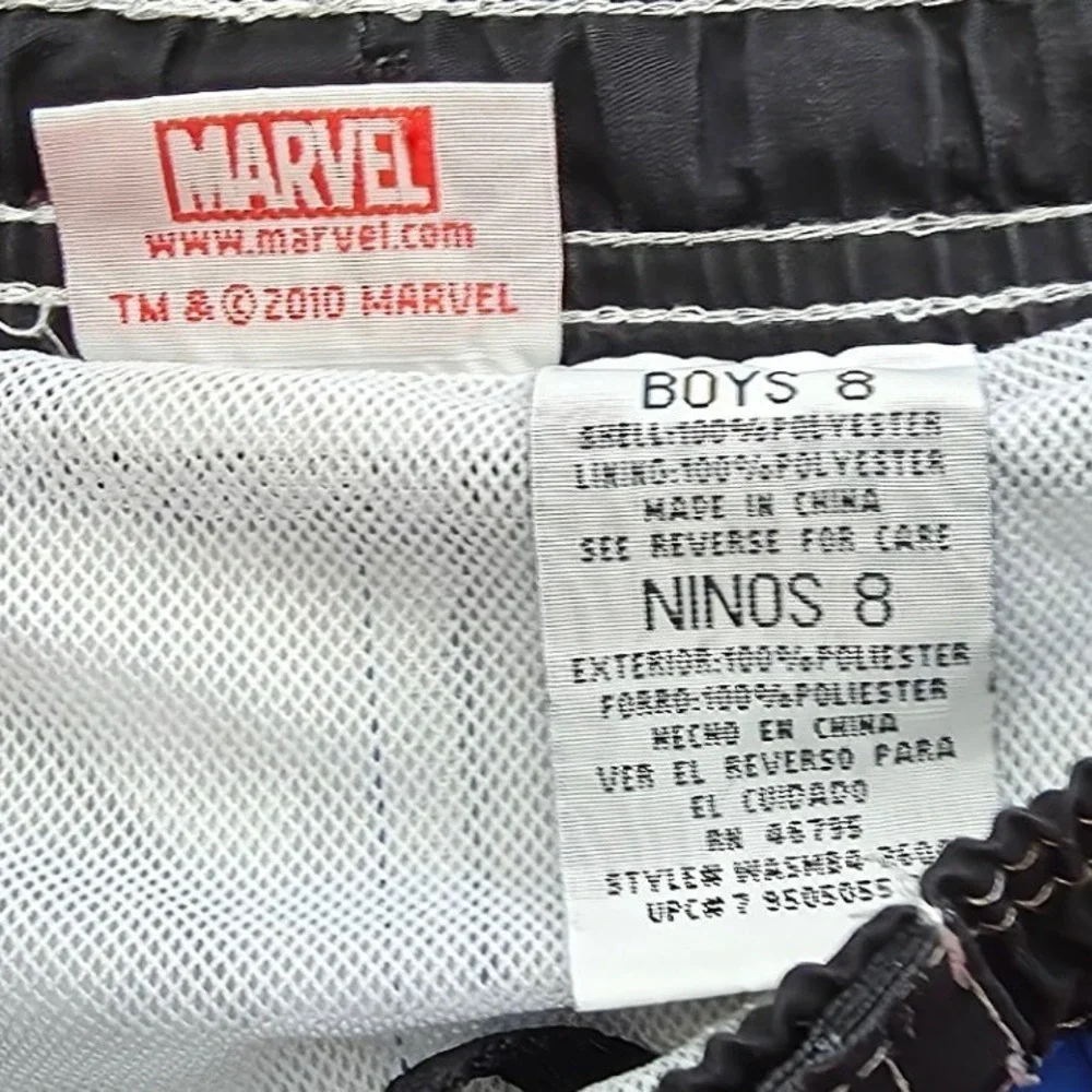 Marvel Boys Spiderman Venom Swim Trunks Blue Black Suit Board Shorts Size 8 2010